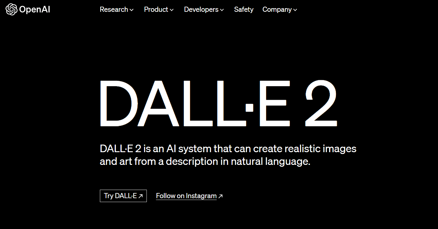 Screenshot – DALL·E2 Website